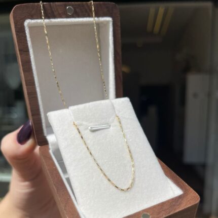 Corrente Masculina Cadeado 60 cm Em Ouro 18k/750