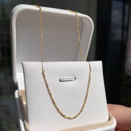Corrente Masculina Cadeado 60 cm Em Ouro 18k/750