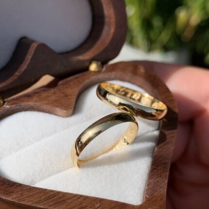 Par de Alianças Abaulada 3mm em Ouro 18k/750
