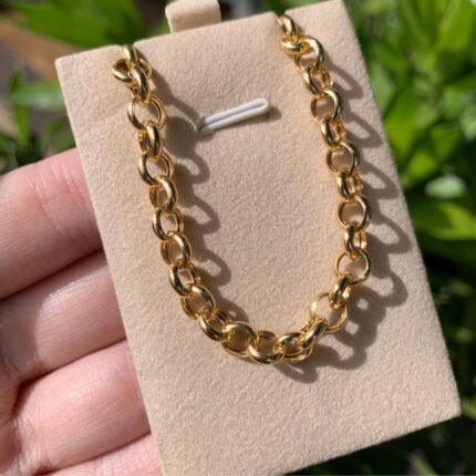 Pulseira Elo Português Feminina Em Ouro 18k/750