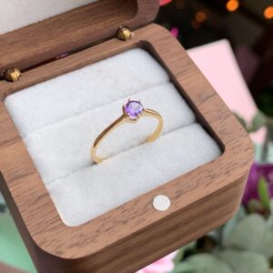 Anel Solitário Imperatriz Purple em Ouro 18k/750