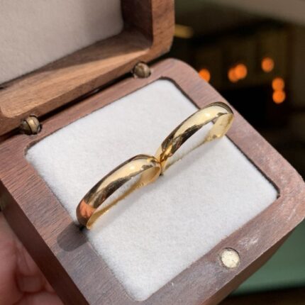 Par de Alianças Abaulada 3,5mm em Ouro 18k/750