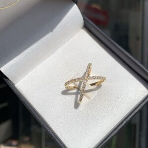 Anel X em Ouro 18k/750