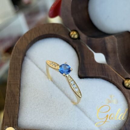 Anel Solitário Santorini Blue em Ouro 18k/750