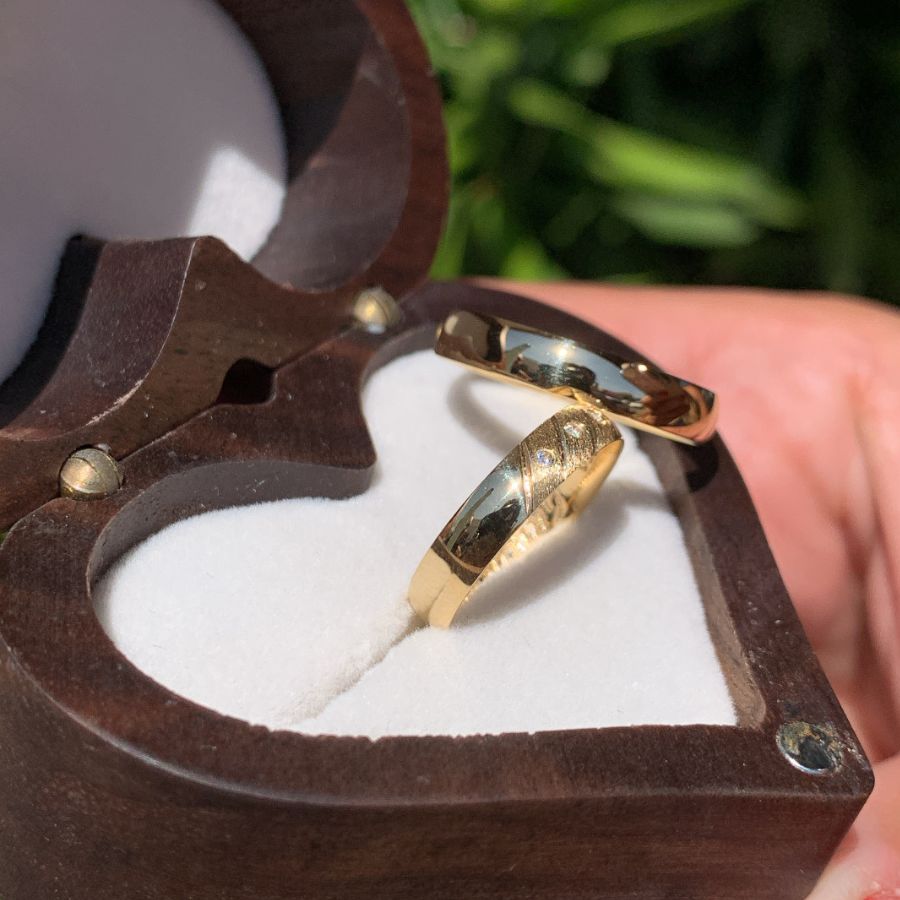 Par de Alianças Abaulada 3,5mm em Ouro 18k_750 (2)