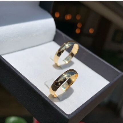 Par de Alianças Abaulada 4mm em Ouro 18k/750