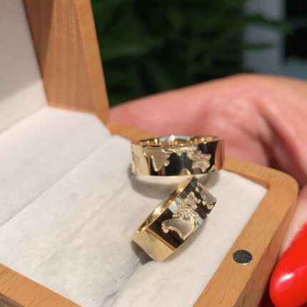Par de Alianças Mundo 6,5mm em Ouro 18k/750