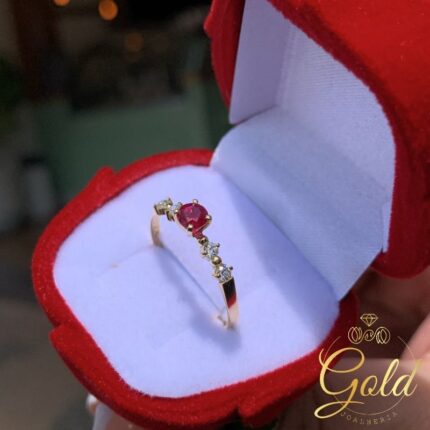 Anel Solitário Ibiza Red em Ouro 18k/750