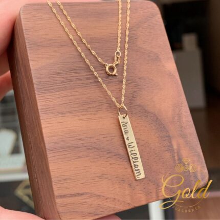 Corrente Singapura Feminina com Pingente Plaquinha em Ouro 18k/750