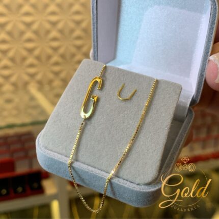 Corrente Veneziana Feminina com Pingente Letra em Ouro 18k/750