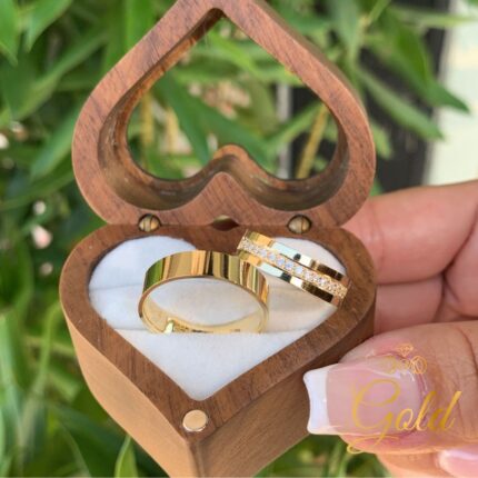 Par de Alianças Hope 5mm em Ouro 18k/750