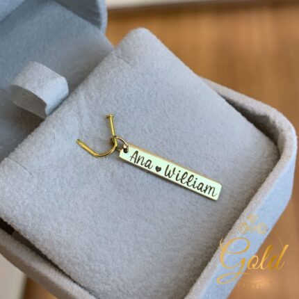 Pingente Plaquinha em Ouro 18k/750