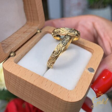 Par de Alianças Nórdica 4mm em Ouro 18k/750