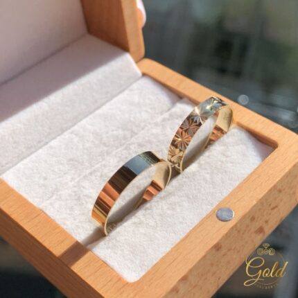 Par de Alianças Star 3,5mm em Ouro 18k/750