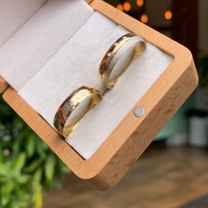 Par de Alianças Monte Videl 5mm em Ouro 18k/750