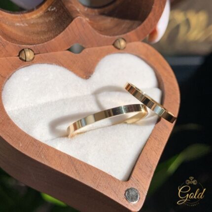 Par de Alianças Paris 2 mm em Ouro 18k/750