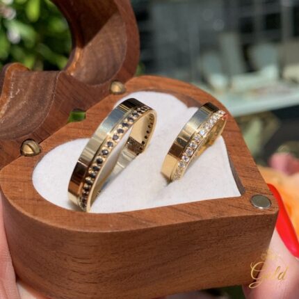 Par de Alianças Geórgia 6mm em Ouro 18k/750