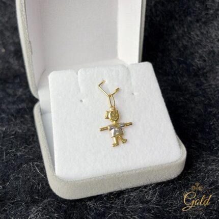 Pingente Menina em 2 Ouros em Ouro 18k/750