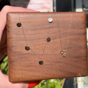 Corrente Feminina Cadeado com Plaquinhas em Ouro 18k/750
