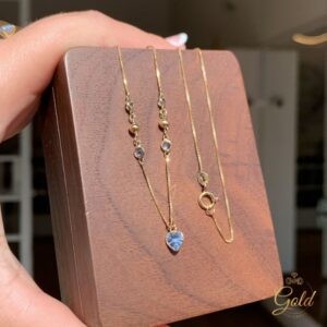Corrente Feminina com Pedras em Ouro 18k/750