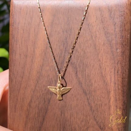 Corrente Masculina Elo Cadeado com Pingente Espírito Santo em Ouro 18k/750