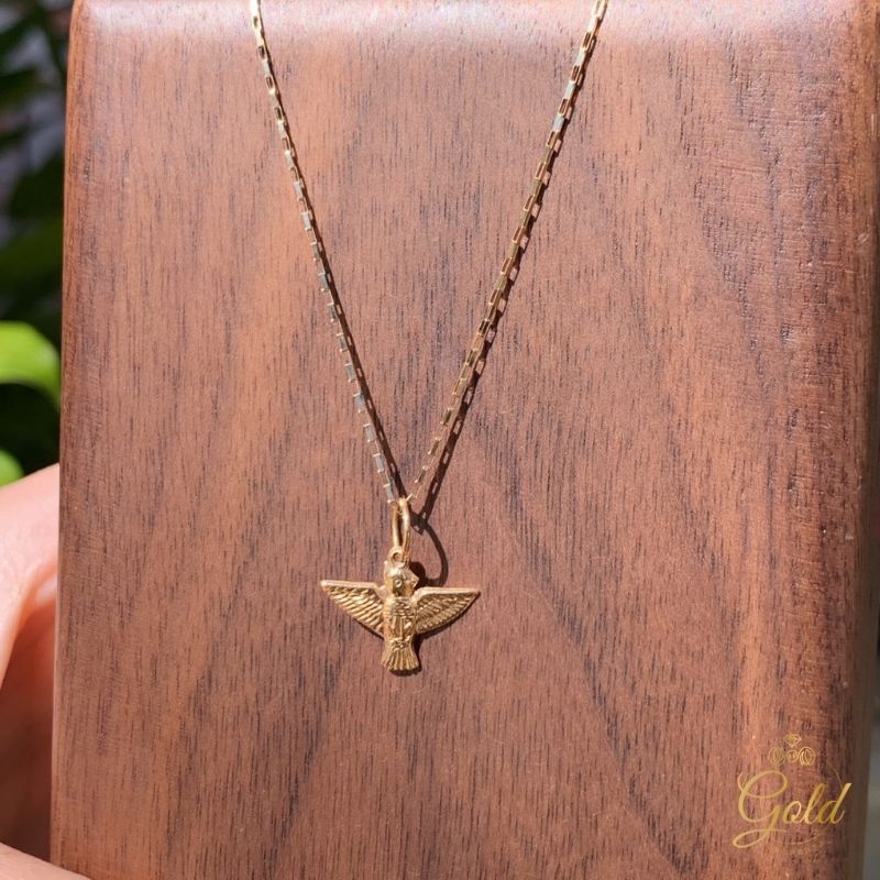 Corrente Masculina Elo Cadeado com Pingente Espírito Santo em Ouro 18k_750 (2)
