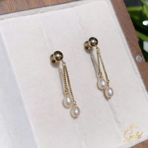 Par de Brincos Pérola em Ouro 18k/750