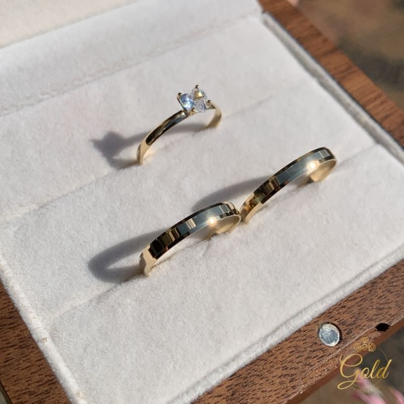 Trio de Alianças Infinity 2,5mm + Anel Solitário Lírio em Ouro 18k_750 (3)