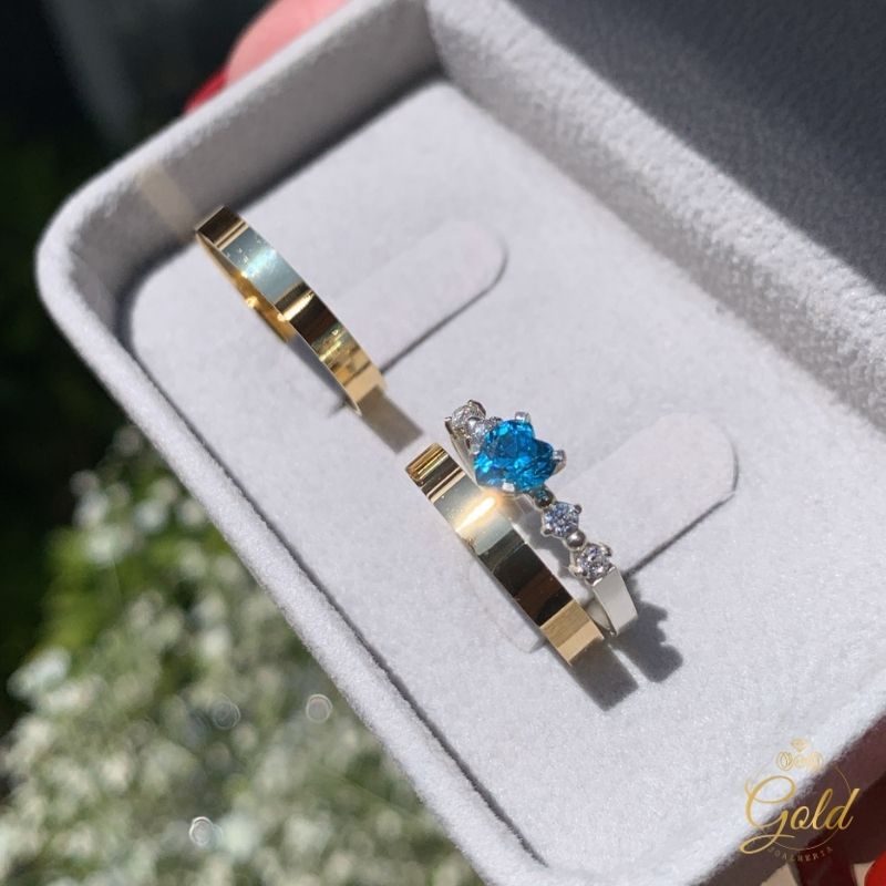 Trio de Alianças Paris 3mm em Ouro 18k_750 + Anel Solitário Royal Caribbean em Prata 925 (4)